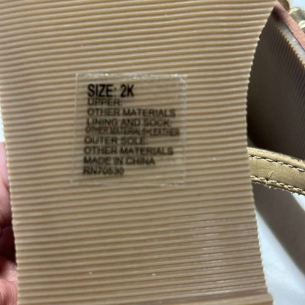 Janie and Jack Youth Size 2K Gold Sandals